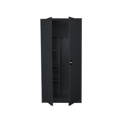 Lüllmann® Mehrzweckschrank mit Flügeltüren, 1800 x 800 x 383 mm, tiefschwarz