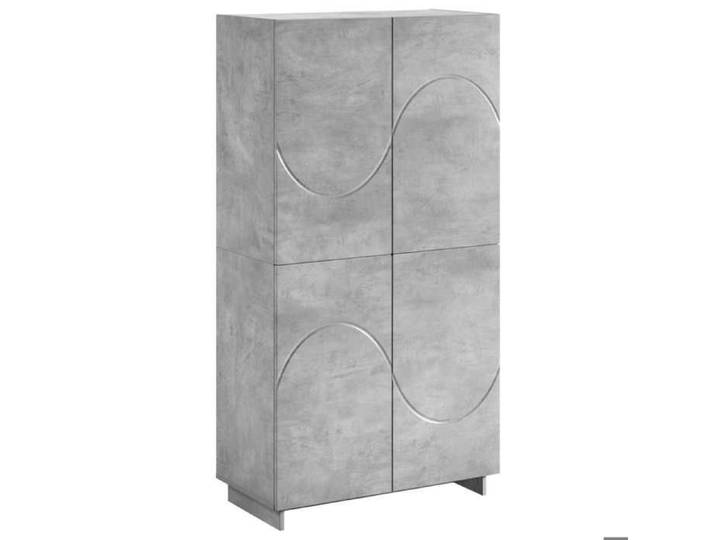 Elégance - Chic Meuble rangement - Buffet haut - Buffet salon-séjour - Gris béton - 79x41x151cm - Bois d'ingénierie_0451797