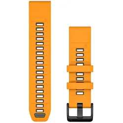 Garmin Ersatzarmband QuickFit (22 mm, Silicone, Silikon), Uhrenarmband, Orange, Grau