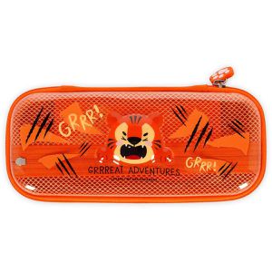 Legami Federmäppchen WonderWow Tiger, PCR0004, Schlamperetui, aus Kunststoff, orange transparent