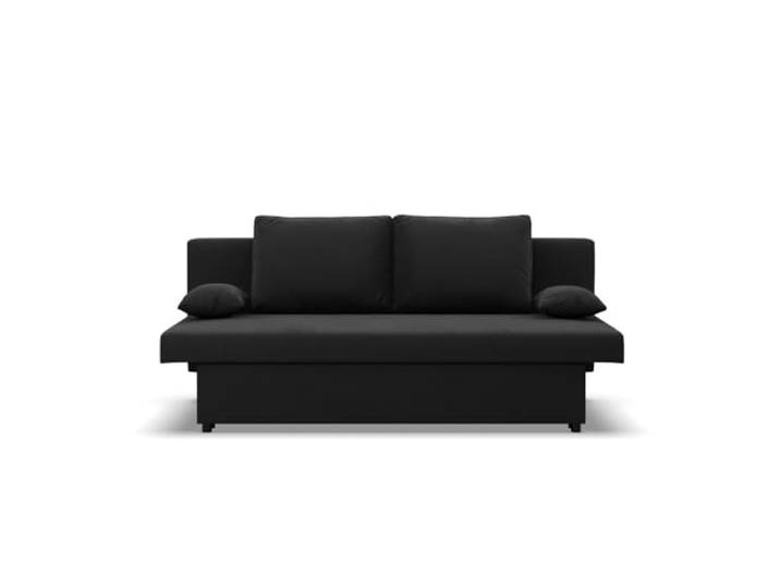 Mebligo - Sofa 3-Sitzer NOLA mit Schlaffunktion und Bettkasten, Schaum, schwarz