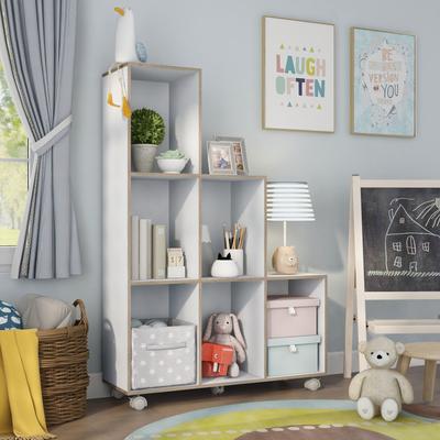 Furniture of America Seas Contemporary 6-Shelf Display Cabinet with Casters