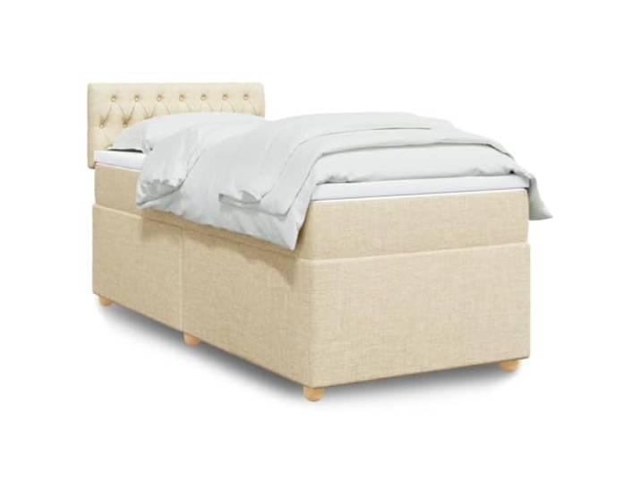 RJPLMFV Lattenrost und Matratze, cremefarben, 90 x 190 cm, Stoff Individuelle Taschenfedern, abnehmbarer Bezug, waschbar, Polyester, atmungsaktiv, langanhaltender Komfort