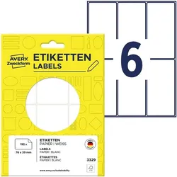 Avery Zweckform 192er-Pack Vielzweck-Etiketten »3329« weiß