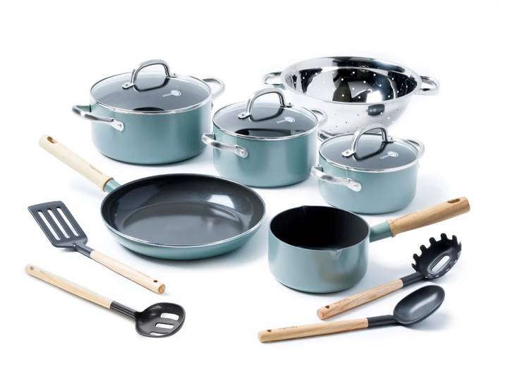 GreenPan Mayflower Pro Topf- und Pfannenset 12 Teile Grünblau