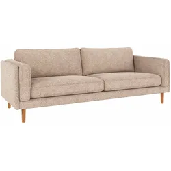 Sofa Braden 3-Sitzer aus Stoff Anna Hellbeige, klassisch, Beine in Eiche Natur, hochwertig gepolstert