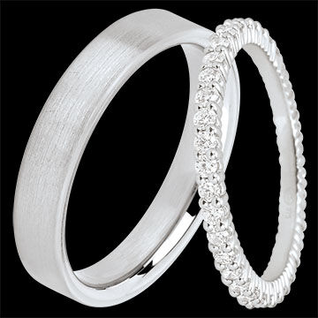 Edenly Duo von Atelier & Radieuse Trauringen â€“ WeiÃŸgold & Diamanten â€“ 18 K