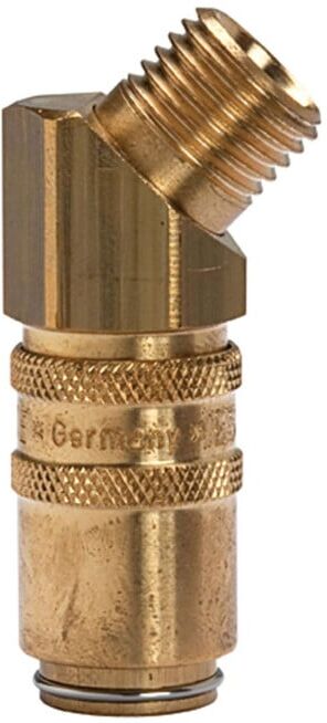 Riegler Coupleur de régulation DN 6 avec mâle, avec robinet d'arrêt, G 1/4 45° (270.24)