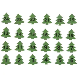 Adventskalenderzahlen "Bäume", 2,5 x 2,5 cm