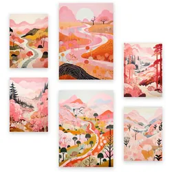 POSTER Set Mit 6 Rosa Karikatur Tal A3 & A4 Rahmenlos
