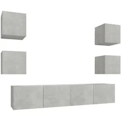 vidaXL 6-tlg. TV-Schrank-Set Betongrau Holzwerkstoff