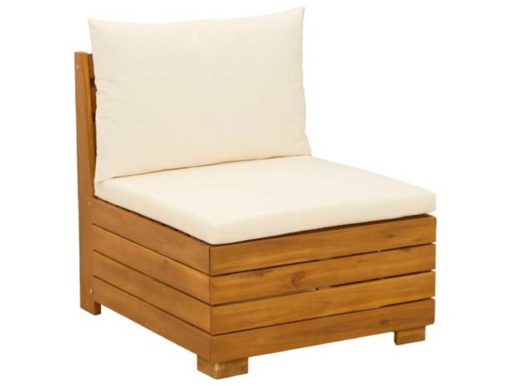 Coespram Garten Mittelsofa Massivholz Akazie Braun 1 STK Modulsofa Modulares Holz-Sitzelement für Balkon, Garten und Terrasse mit flexibler Erweiterung sowie weich gepolsterten Kissen.