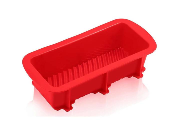 Brotbackform Silikon Antihaft Rot, Kunststoff, 13x8x25 cm, Backen & Backzubehör, Backformen, Kastenformen