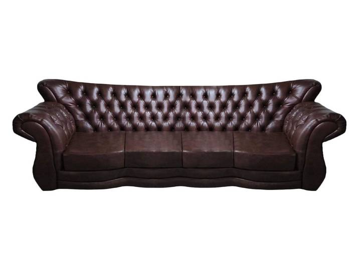 JVmoebel Chesterfield-Sofa Braunes Leder Sofa mit Knöpfen und Nieten für stilvolles Wohnen, Packung 1 Teile, Made in Europa