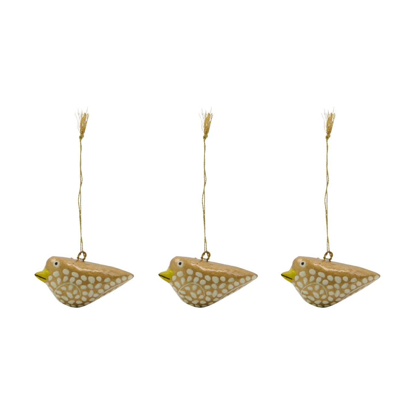 House Doctor Bird paasornament 3-pack Geel