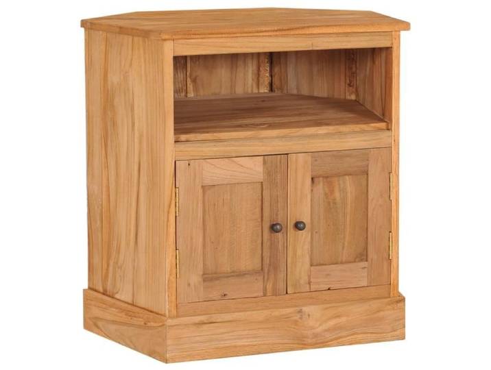 Buffet d'angle - Vintage - Bois de teck massif - 60x45x60 cm - 2 portes - Finition huilée