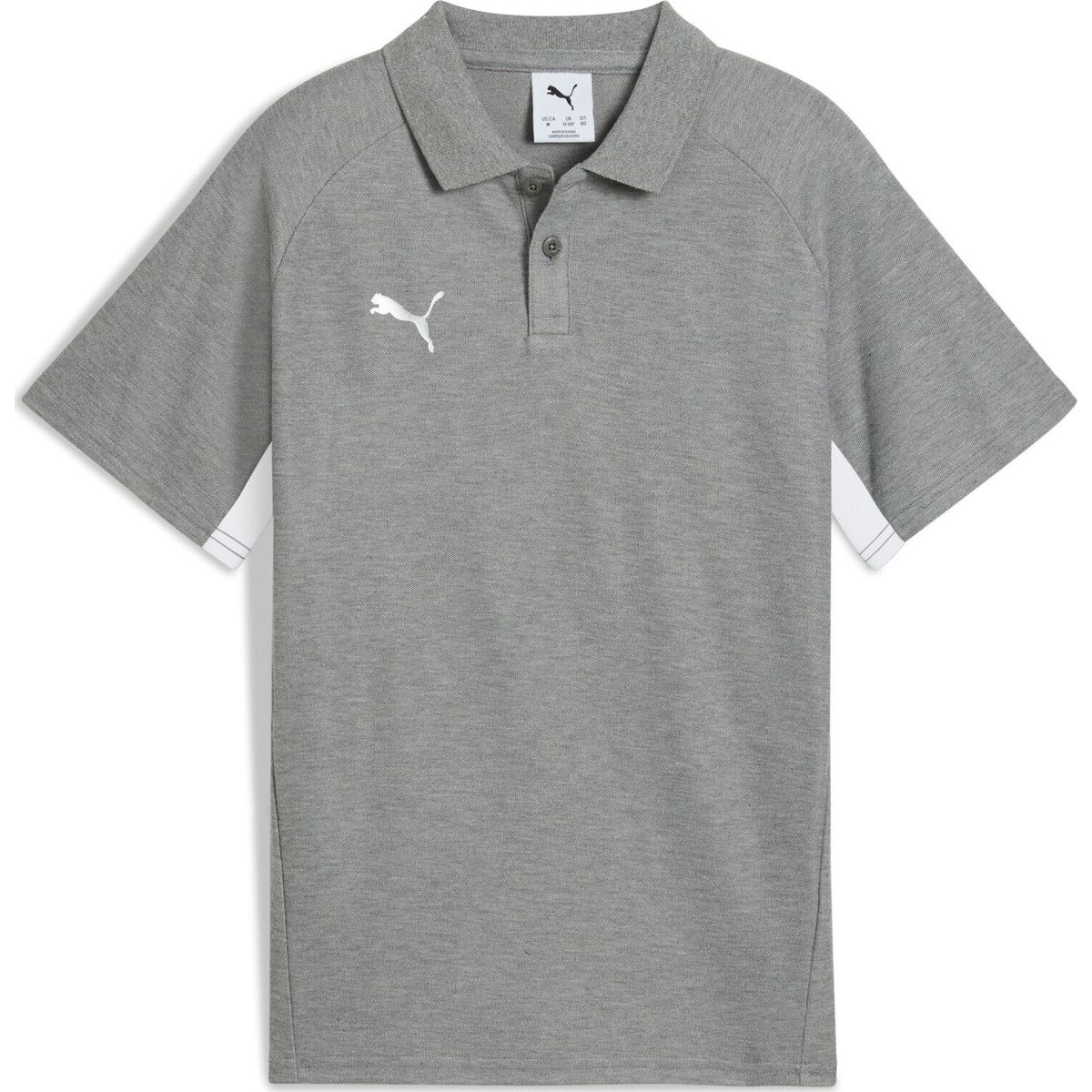Puma Teamevostripe Polo Jr medium gray heather-puma silver-puma white (33) 176 659965-33-176