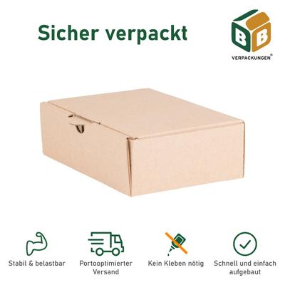 BB-Verpackungen GmbH 400 x Maxibriefkarton (160 x 110 x 50 mm) DIN A6 stabiler Versandkarton Faltschachtel Versandschachtel Wellpappe BB-Verpackungen