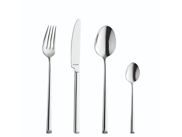 Amefa Metropole Besteck Set für 8 Personen, 32-teilig - Silber Besteckset, Messer, Gabeln, Löffel und Teelöffel, Polierter Edelstahl, Cutlery Set