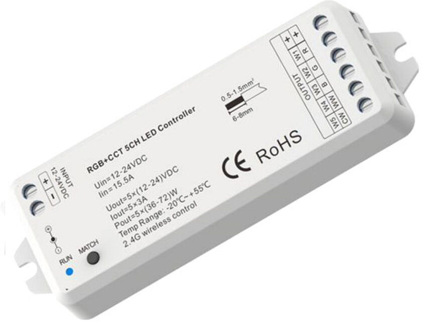 Isoled Sys-Pro Rgb+cct Funk Mesh Pwm-Controller, 1-5 Kanal, 12-24v Dc 5x3a