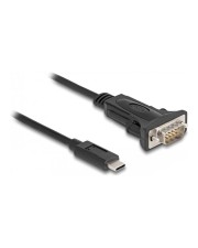 Delock Adapter USB Type-C zu 1 x Seriell RS-232 D-Sub 9 Pin Stecker mit Schrauben 0.25 m Digital/Daten 9-polig (64125)