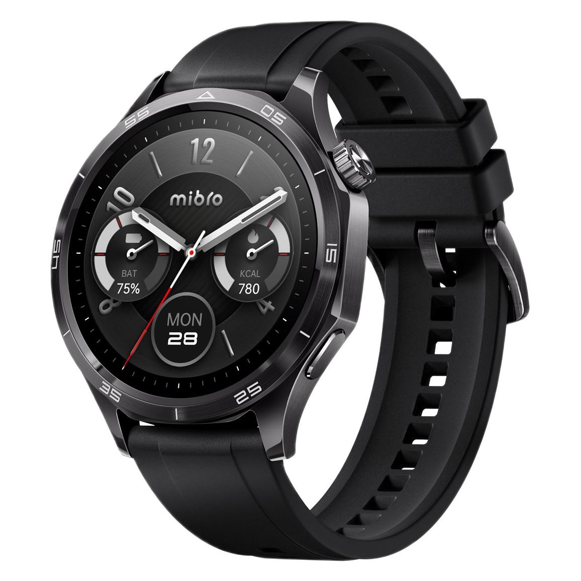 Xiaomi Smartwatch Mibro GT (czarny) (Schwarz, ohne SIM) (GT leather black)