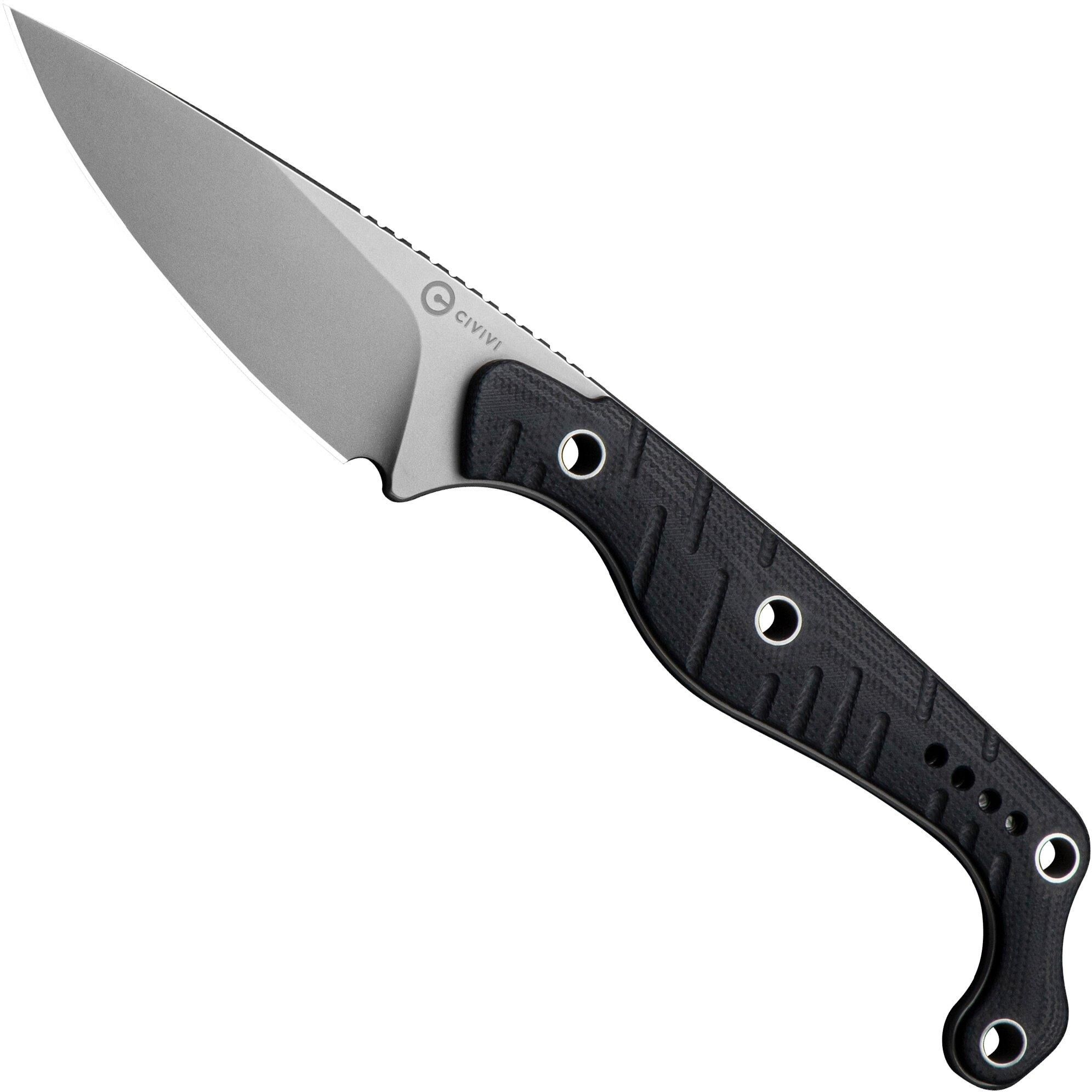 Civivi SŌKN C22027-1 Stonewashed Nitro-V, Black G10, coltello fisso, Kyle Lamb design
