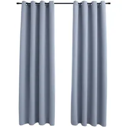 vidaXL Verdunkelungsvorhänge mit Metallösen 2 Stk. Grau 140x225cm