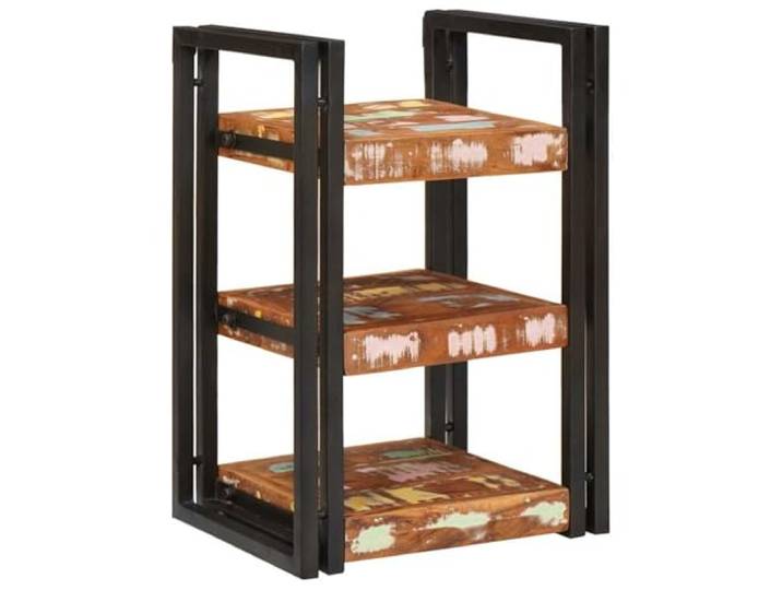 KTHLBRH Nachttisch 2 Stück Braun Schwarz Massivholz Rechteckige Form, kompaktes Design, rustikaler Stil, robust
