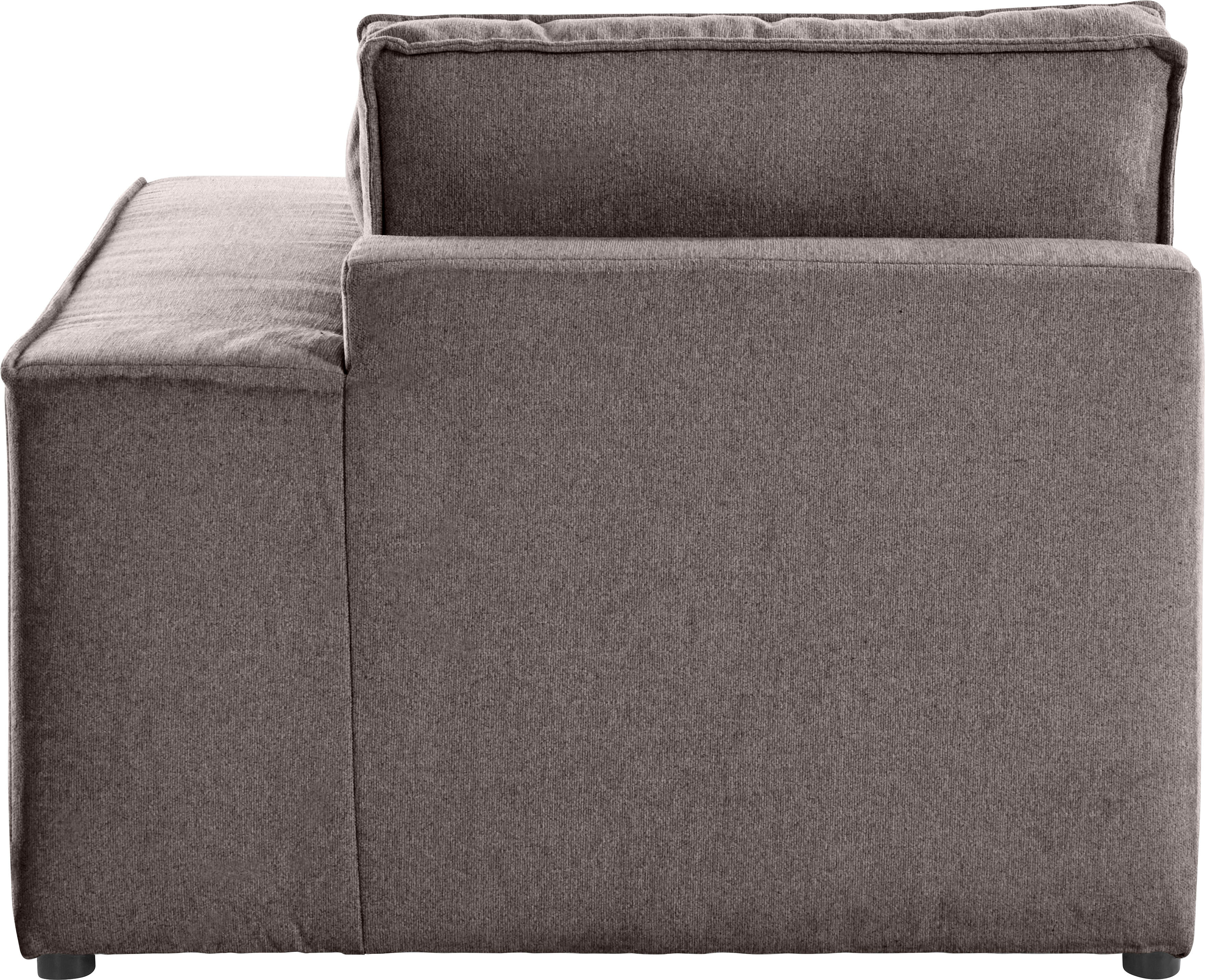 Sofaelement GOODPRODUCT "Florid", grau (taupe), B:100cm H:75cm T:100cm, Baumwollmix (60% Baumwolle/40% Leinen);Struktur fein (100% Polyester);Samtoptik (100% Polyester);Samtvelours (100% Polyester);Struktur (100% Polyester);Struktur recycelt (100% recycel