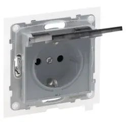Legrand 765224 SEANO Schutzko-Steckdose, SL, erhöhter Berührungsschutz, Klappdeckel IP44, AL