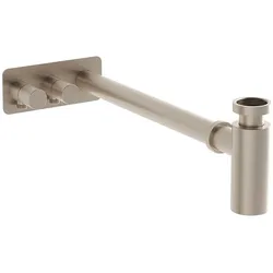VitrA Zubehör Design Siphon Abgangsrohr und Rosette mit 2 Eckventilen (links) G gebürstet,A4515634 A4515634