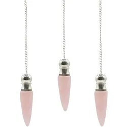Secret Cavity Discovery of Truth Pendulum - Rose Quartz - Silver Plated