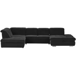 Lounge Collection Wohnlandschaft mit verschiedenen Funktionen Spencer , schwarz , Maße (cm): B: 382 H: 102 T: 260.0