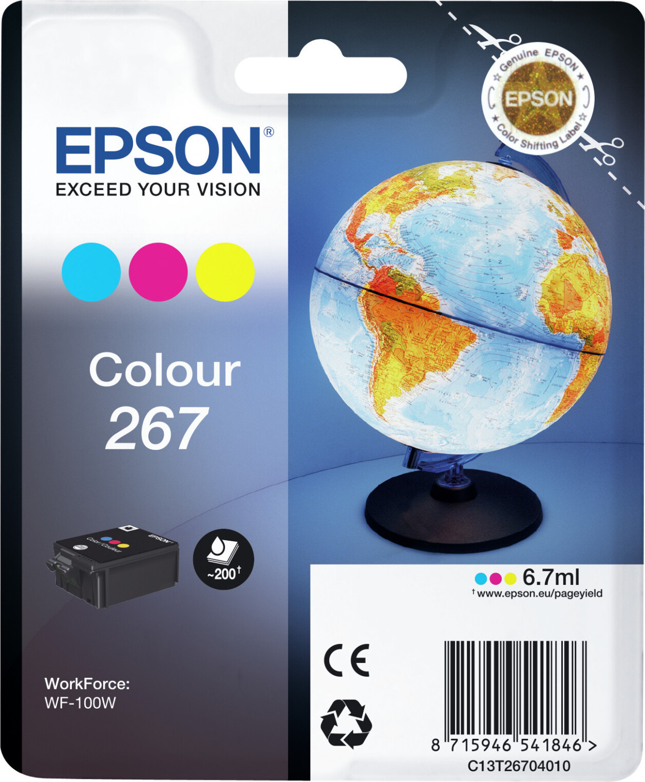 Epson Multipack 267 Ink Cartridges Cyan Magenta Yellow Standard Capacity