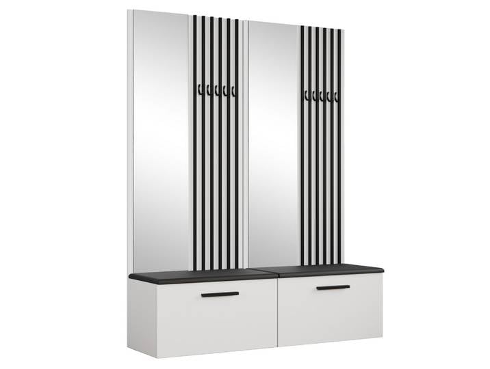 GARDEROBENSCHRANK MODULO 161,2/204/40 cm Modern Garderobe-Set Weiß
