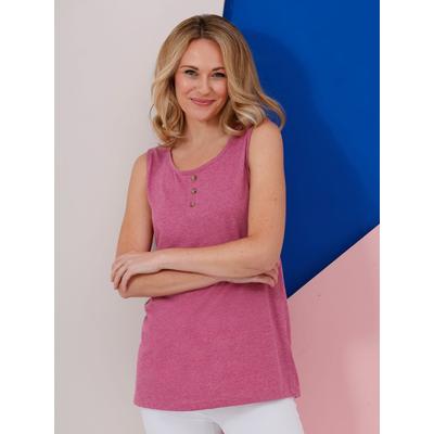Longtop CLASSIC BASICS, Damen, Gr. 48, pink (magenta, meliert), 65% Polyester, 35% Baumwolle, meliert, Rundhals, Tops