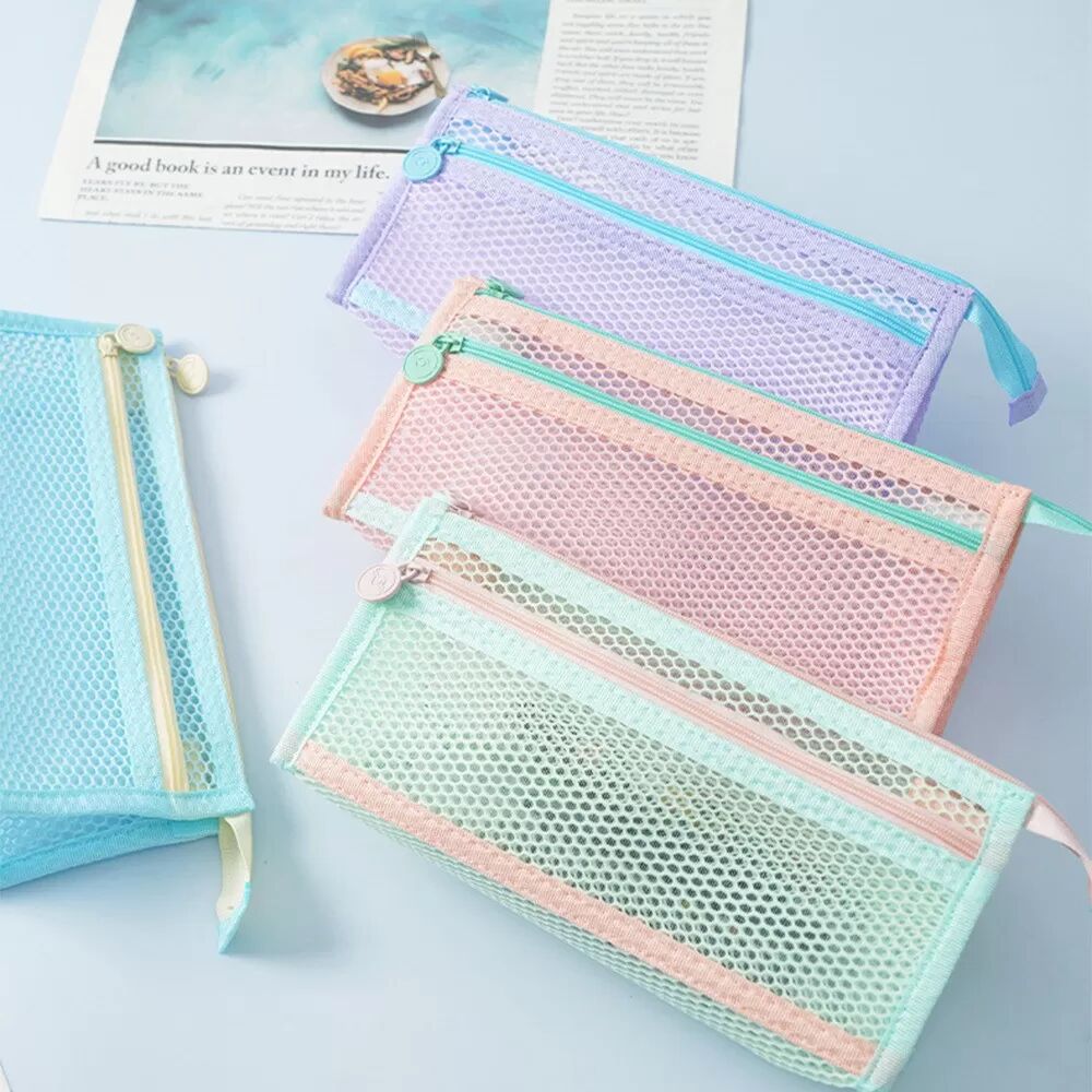 INF Trousse Triangulaire Violette en Maille - Grande Capacité et Transparente