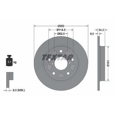 Textar Bremsscheibe [Hersteller-Nr. 92305703] für Suzuki