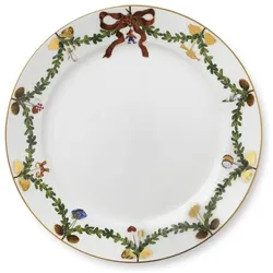 Royal Copenhagen Star Fluted Christmas, Teller, Gold, Mehrfarbig, Weiss, Grün