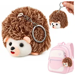 Plüsch-Igel-Maskottchen-Schlüsselring, braun, 9 cm