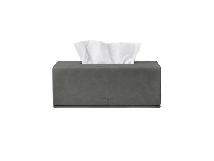 Papiertuchbox BLOMUS SAHLA , grau, B:13cm H:9cm, Leder, Aufbewahrungsboxen, Papiertuchbox
