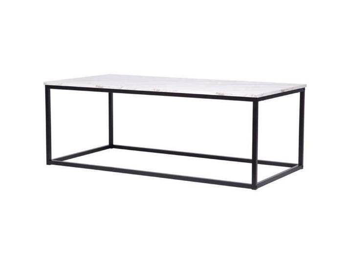 Table basse rectangulaire - décor marbre piètement métal noir - L 120 x P 60 x H 43 cm - MABLE