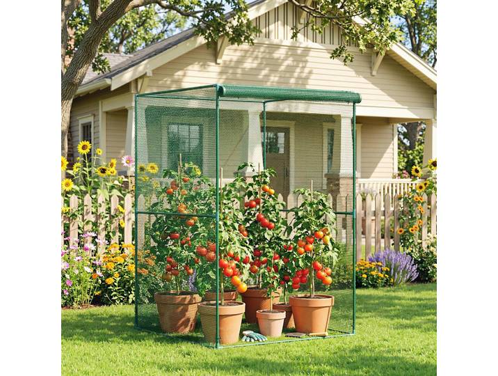 Outsunny Serre Tomates Verte HDPE Protection Solaire 120cm