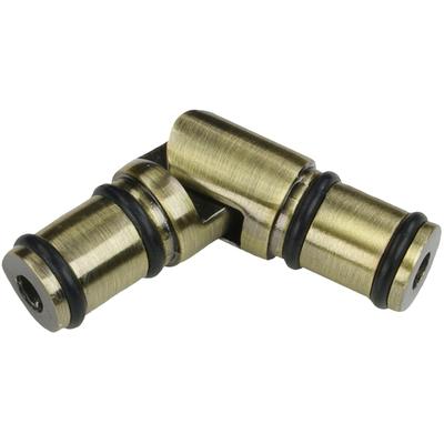 Gardinenbefestigungen Ersatzteile LIEDECO "Gelenkverbinder, Eckverbinder "Esperanca" für 16 mm Stangen" Gr. 1, schwarz (messingfarben, schwarz), L:3,5cm Ø:1,6cm, Metall, Gardinenbefestigungen, Verbinder, Eckverbindung