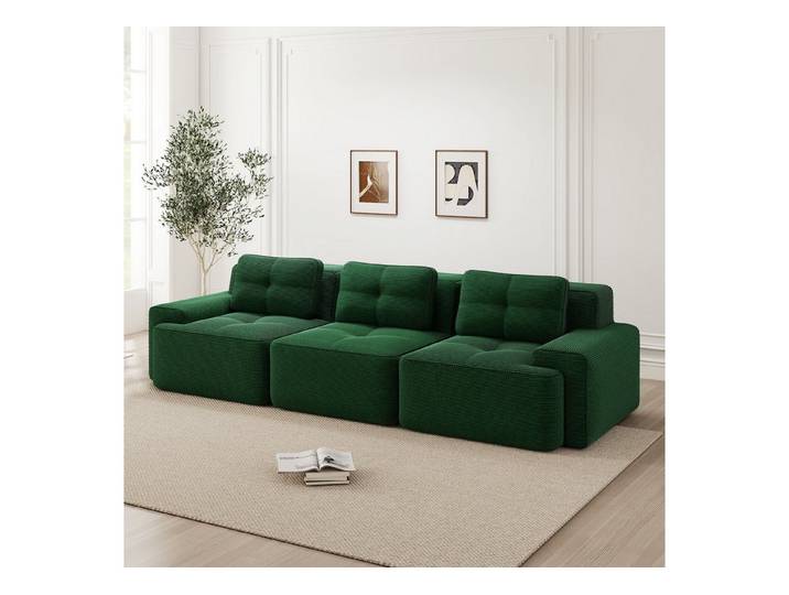Odikalo Sofa Boneless Modulares Sofa kombinierbar Polstersofa Schlafsofa, Cloud Modulsofa Boneless Sofa, Modulares Ecksofa, Überdimensionales Modulares Cloud-Sofa, Bequeme Corduroy-Cloud-SofaSofas, 3-Sitzer Tiefsitz Sofa für Wohnzimmer, Montagefreies Sofa