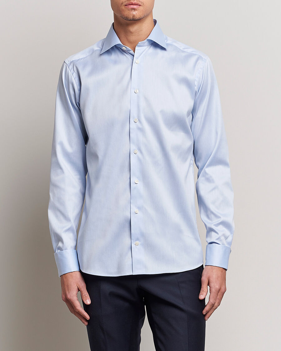 Eton Slim Fit Shirt Double Cuff Blue men L Blå