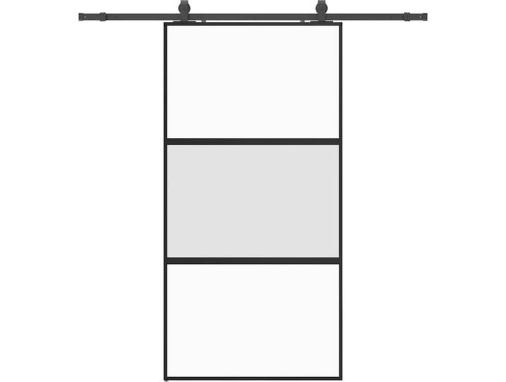 vidaXL Porte coulissante avec ferrure noire 102\,5x205 cm verre trempé