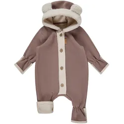 Sterntaler Overall mit Kapuze und Klappfuß Double Face, braun, 62
