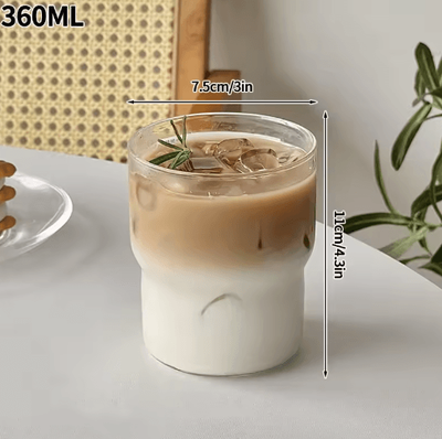 Inspire Picks RippleWave Transparent Drinking Glass Creative Wave Iced Coffee Tumbler a1